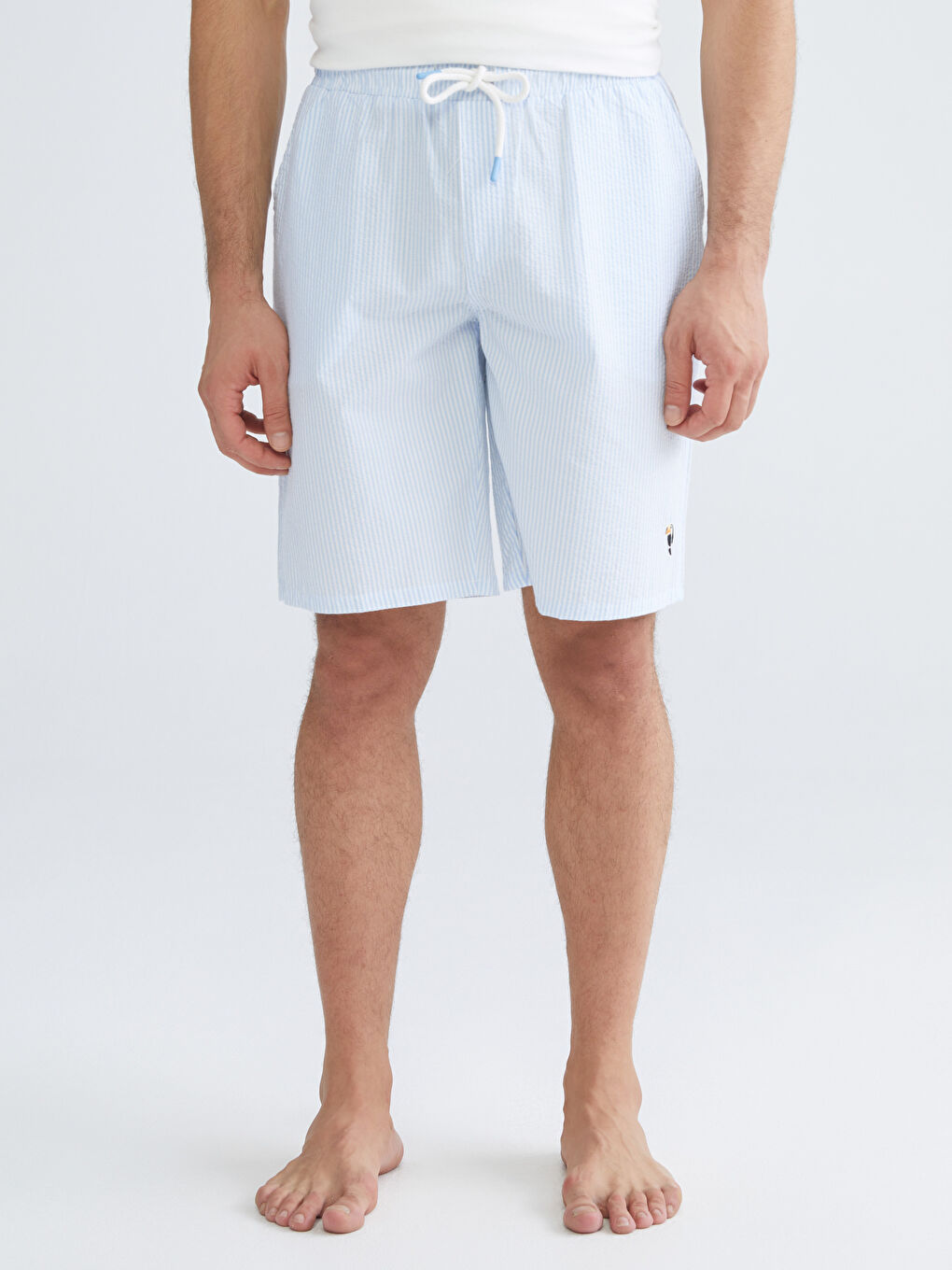 Mavi Standart Kalıp Erkek Pijama Alt Şort-1