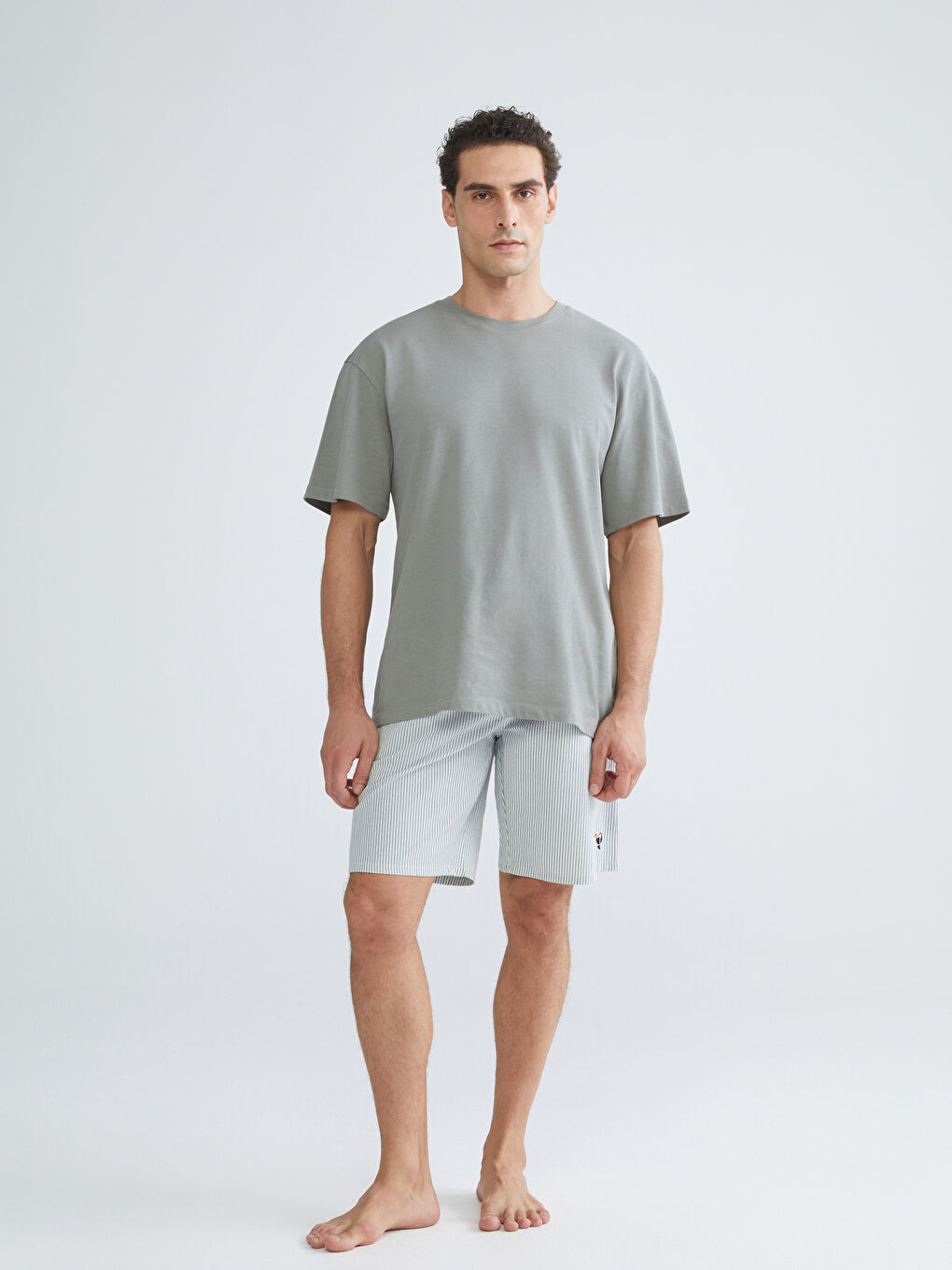 Yeşil Standart Kalıp Erkek Pijama Alt Şort