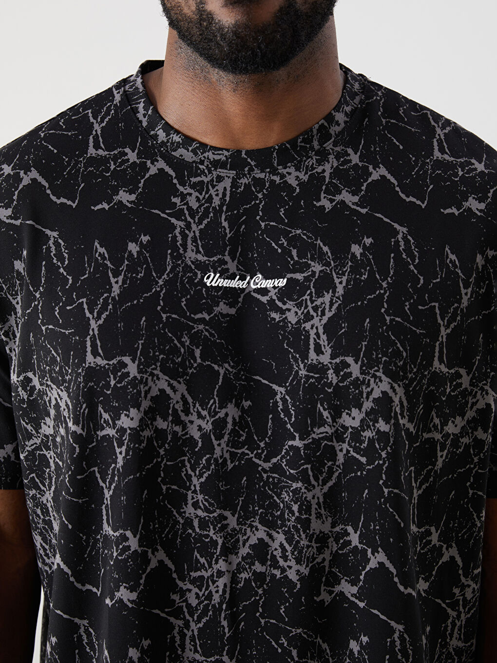 Plus Size Crew Neck Patterned Cotton Men's T-Shirt -S5RM31Z8-CVL