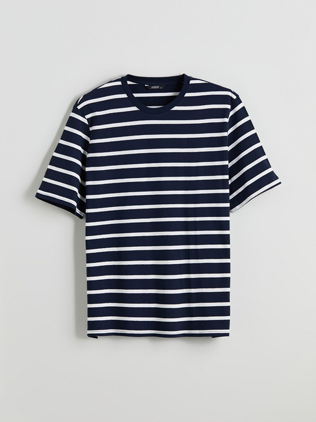 Plus Size Crew Neck Striped Cotton Men's T-Shirt -S5RM32Z8-LSH
