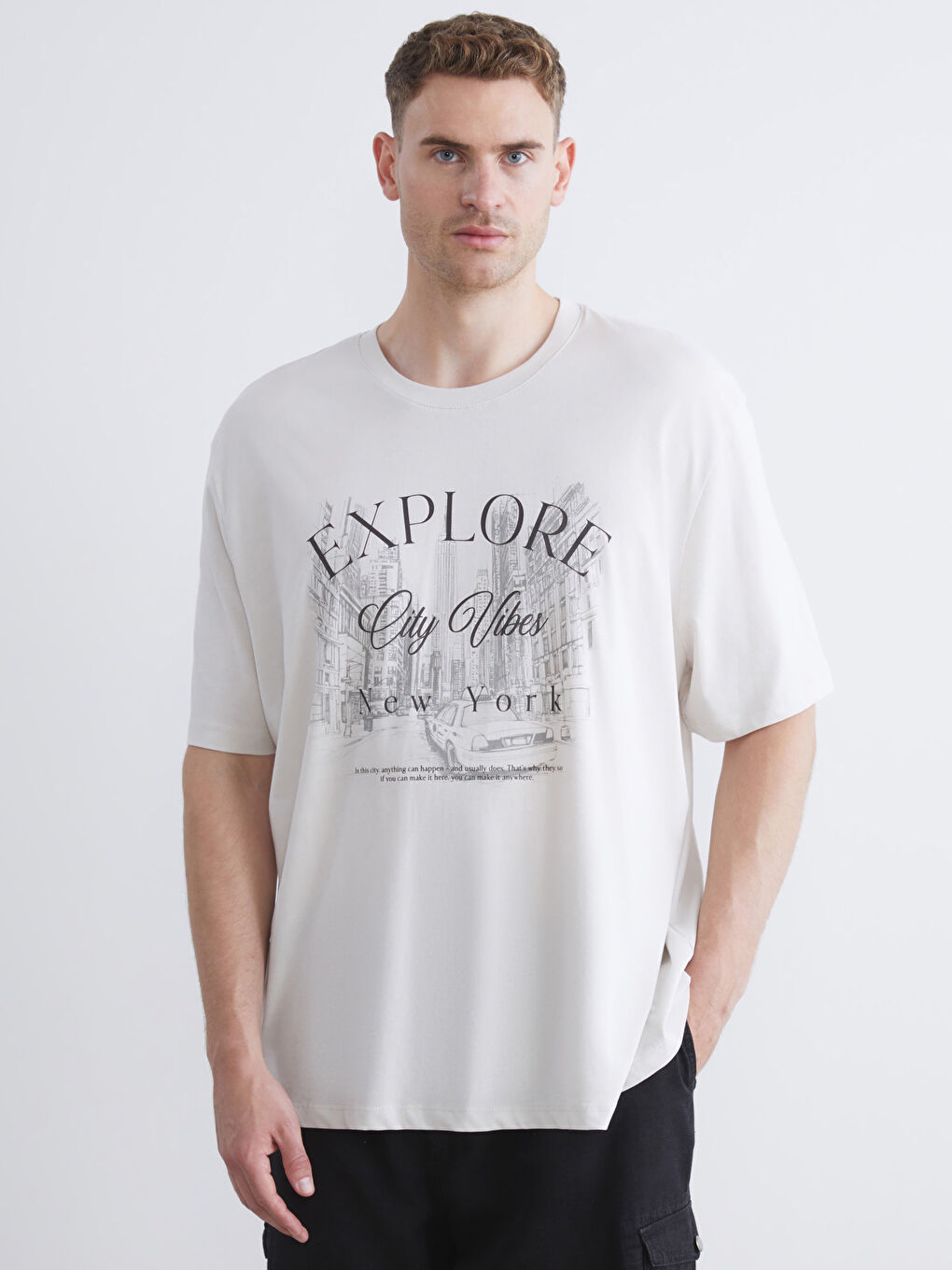 Plus Size Crew Neck Printed Cotton Men's T-Shirt-1