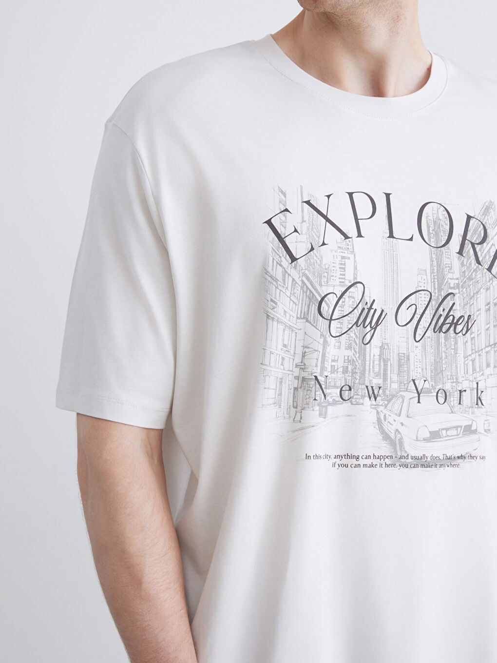 Plus Size Crew Neck Printed Cotton Men's T-Shirt-4