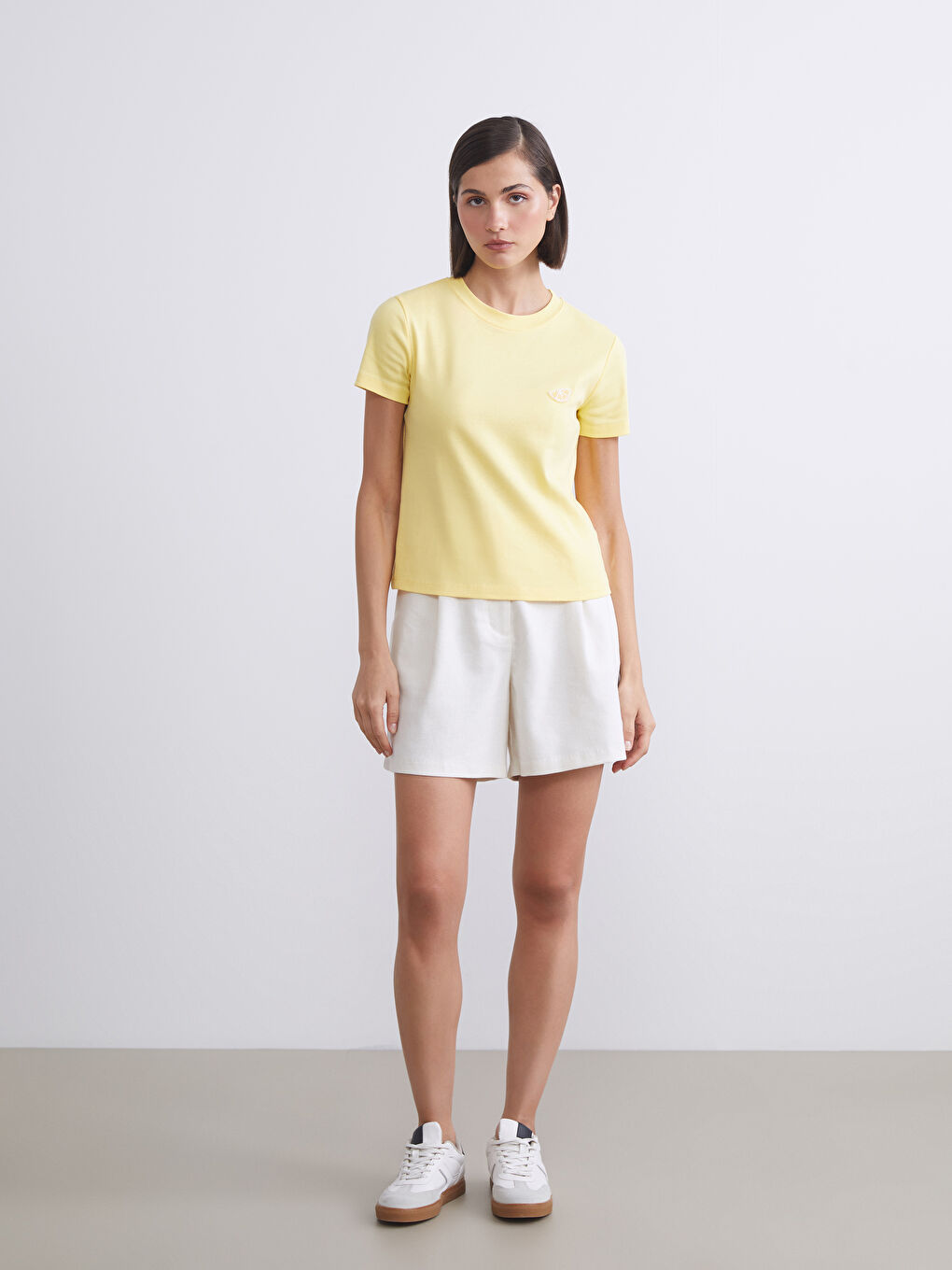 LCW Vision Crew Neck Embellished Women's T-Shirt -S5RM41Z8-FRN