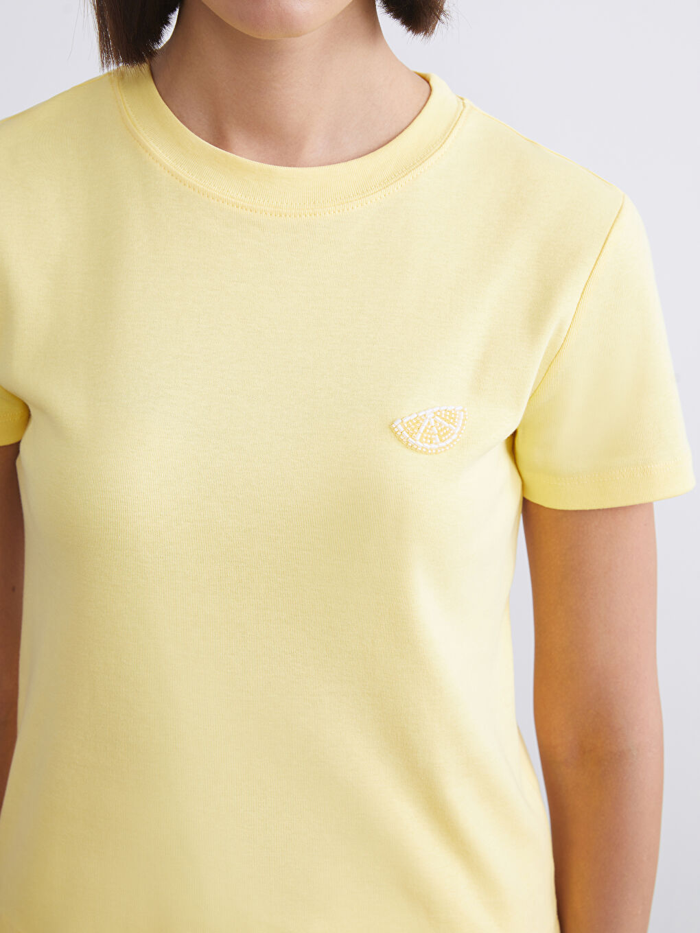 LCW Vision Crew Neck Embellished Women's T-Shirt -S5RM41Z8-FRN