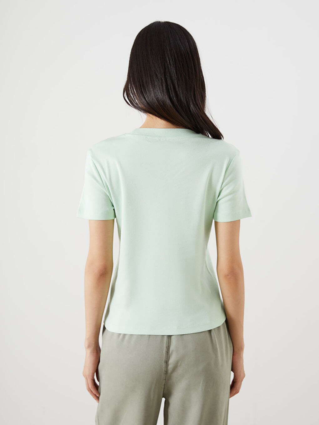 LCW Vision Crew Neck Embellished Women's T-Shirt -S5RM42Z8-FVR
