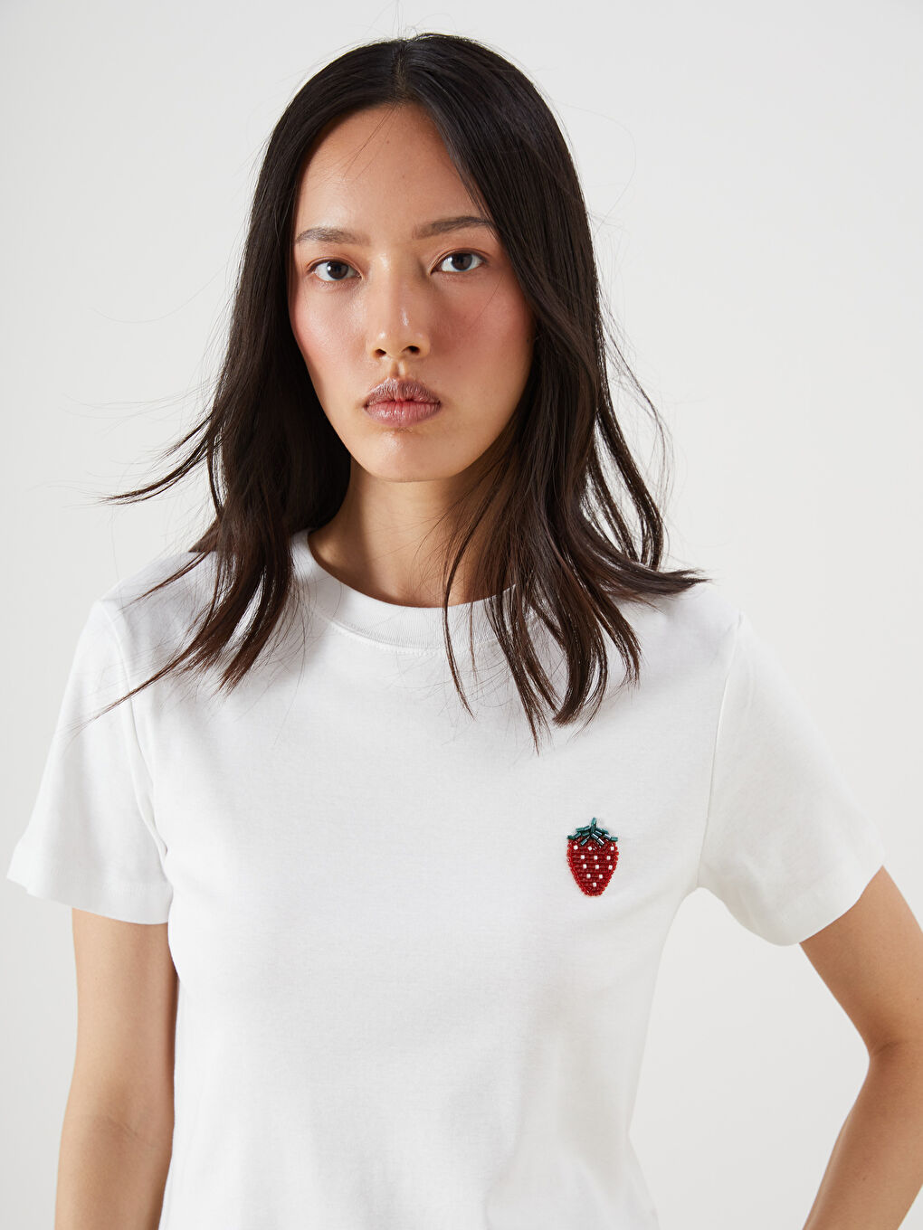 LCW Vision Crew Neck Embellished Women's T-Shirt -S5RM43Z8-R9J