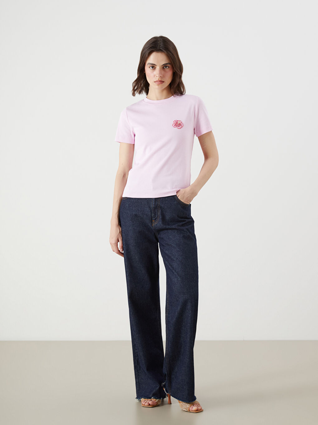 LCW Vision Woman PINK T-Shirt -S5RM44Z8-QXD