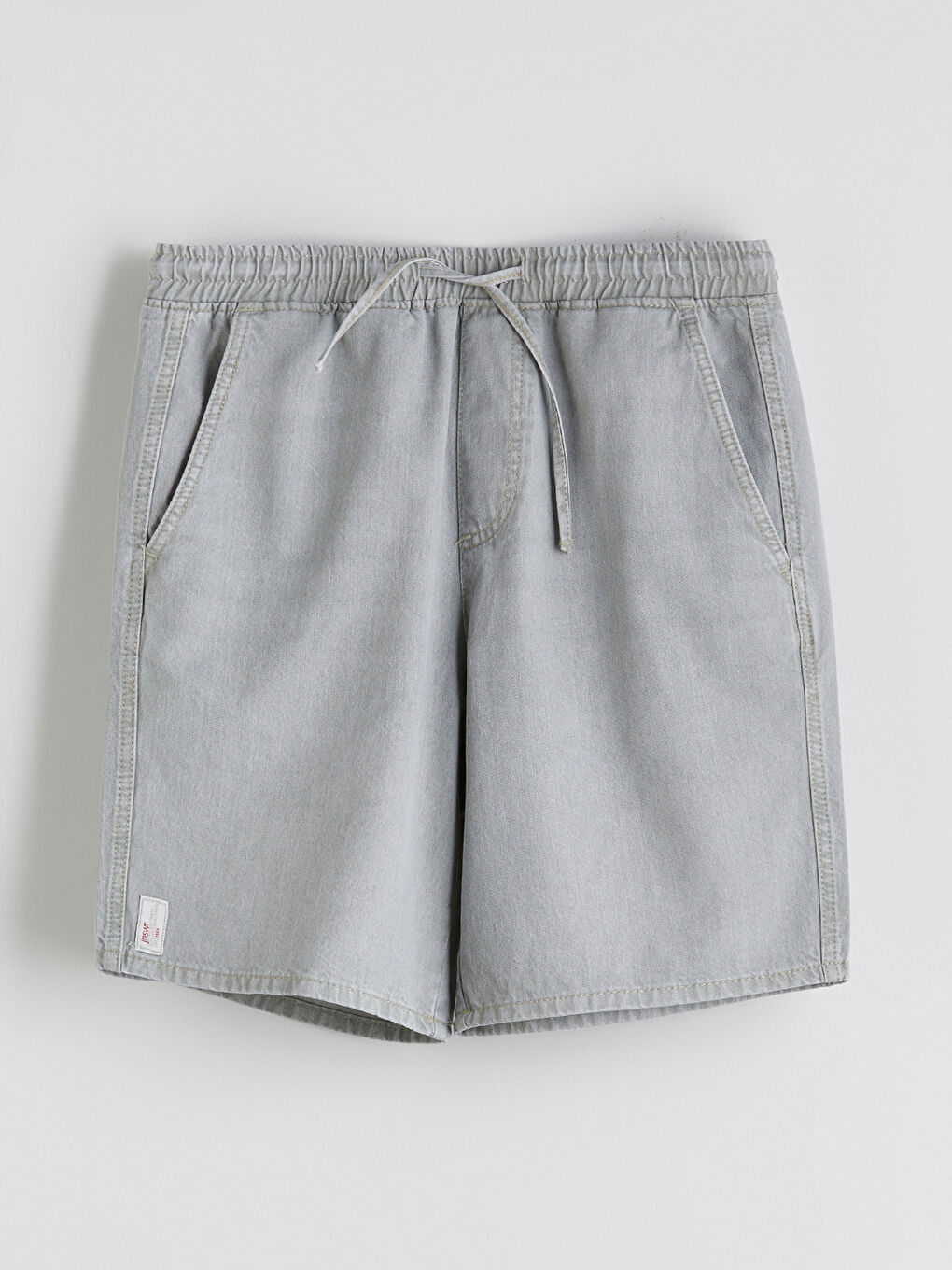 Yeşil Rahat Kalıp Erkek Jean Şort-4