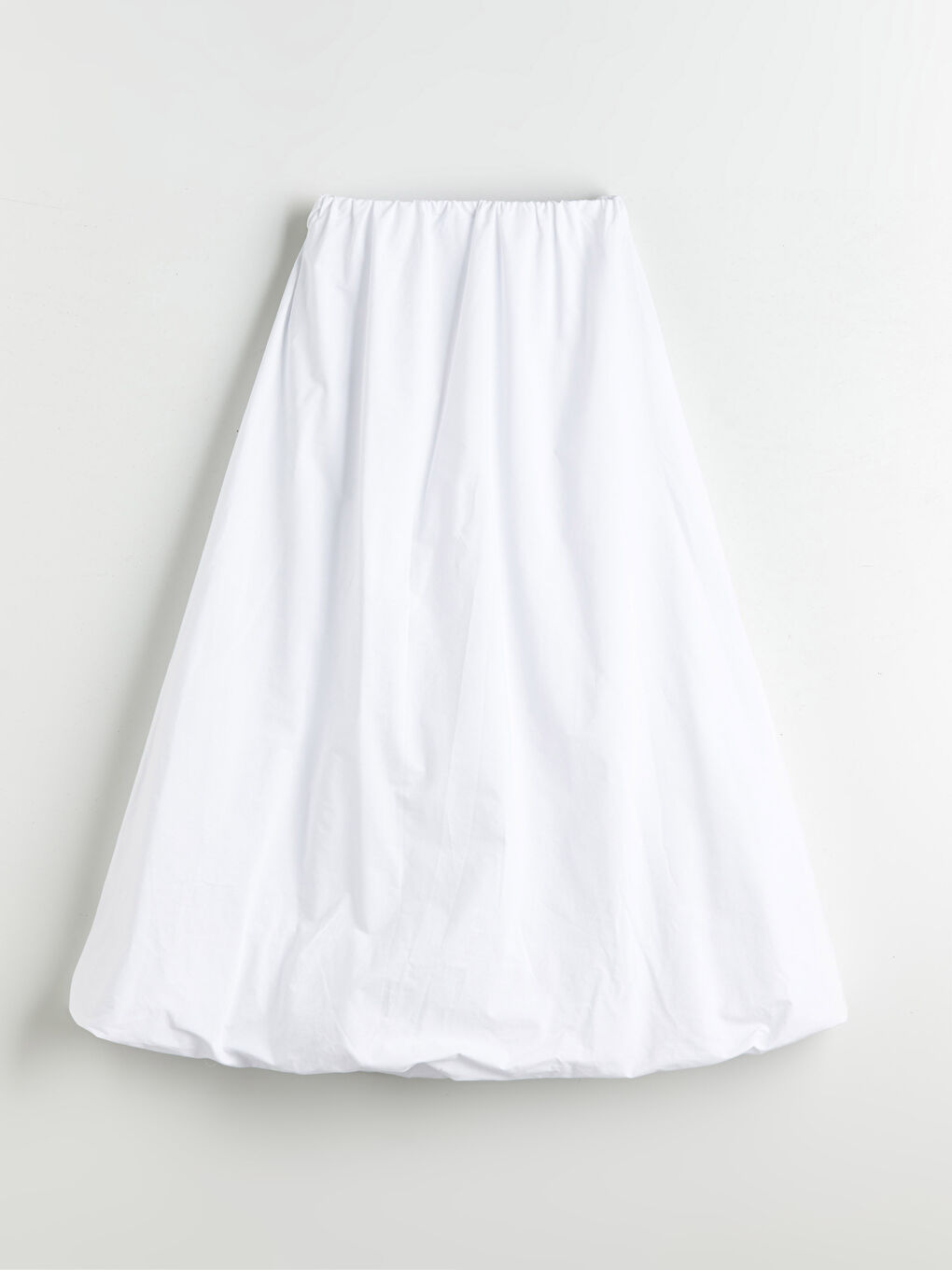 Beyaz Beli Lastikli Poplin Balon Etek-5