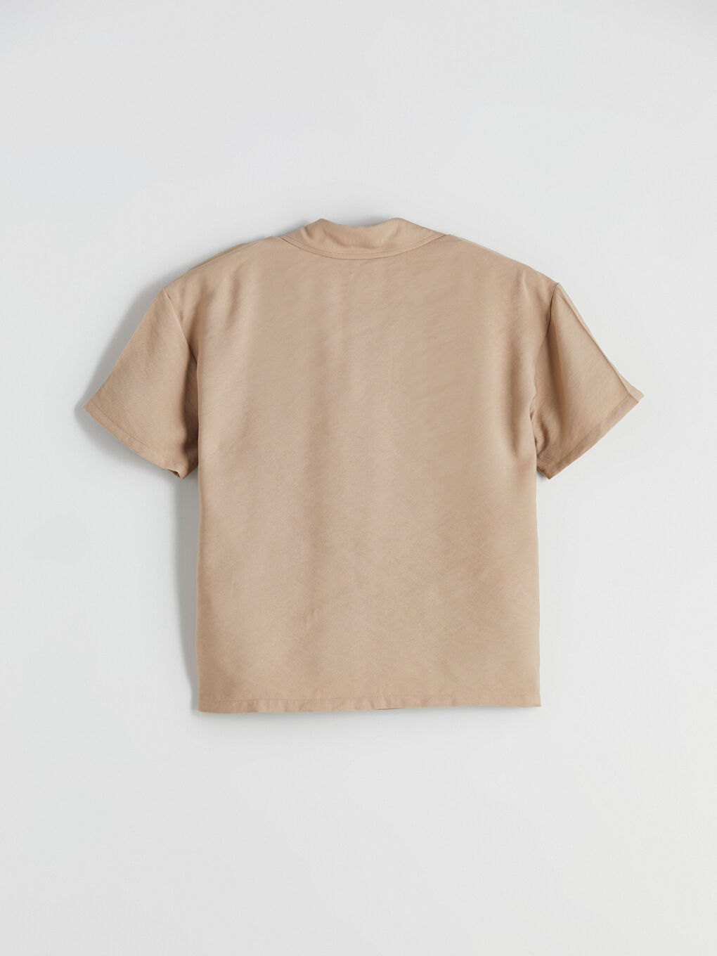 Kahverengi Loose Fit Kadın Gömlek-5