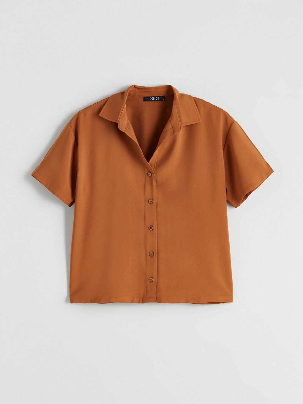 Turuncu Loose Fit Kadın Gömlek-4