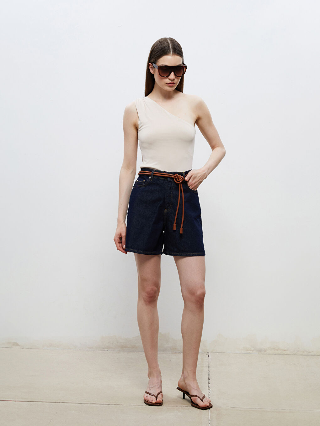 Woman NAVY Denim Shorts -S5RM79Z8-CS0