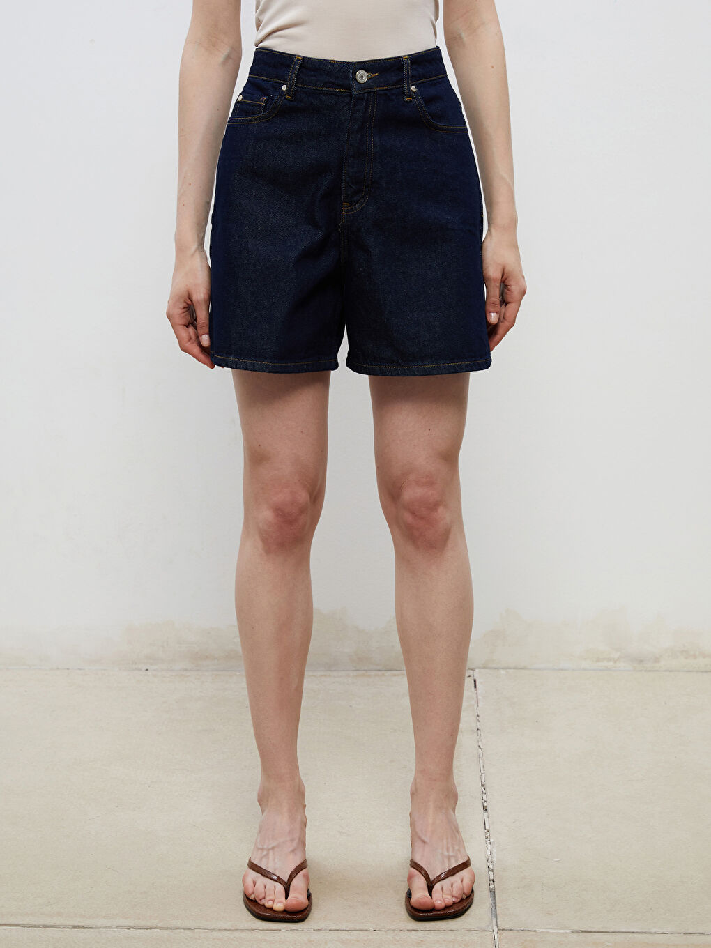 Woman NAVY Denim Shorts -S5RM79Z8-CS0