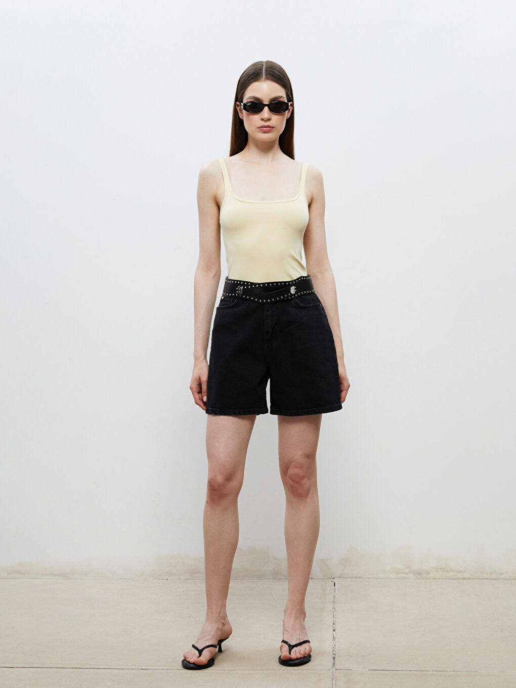 Woman BLACK Denim Shorts -S5RM79Z8-CVL