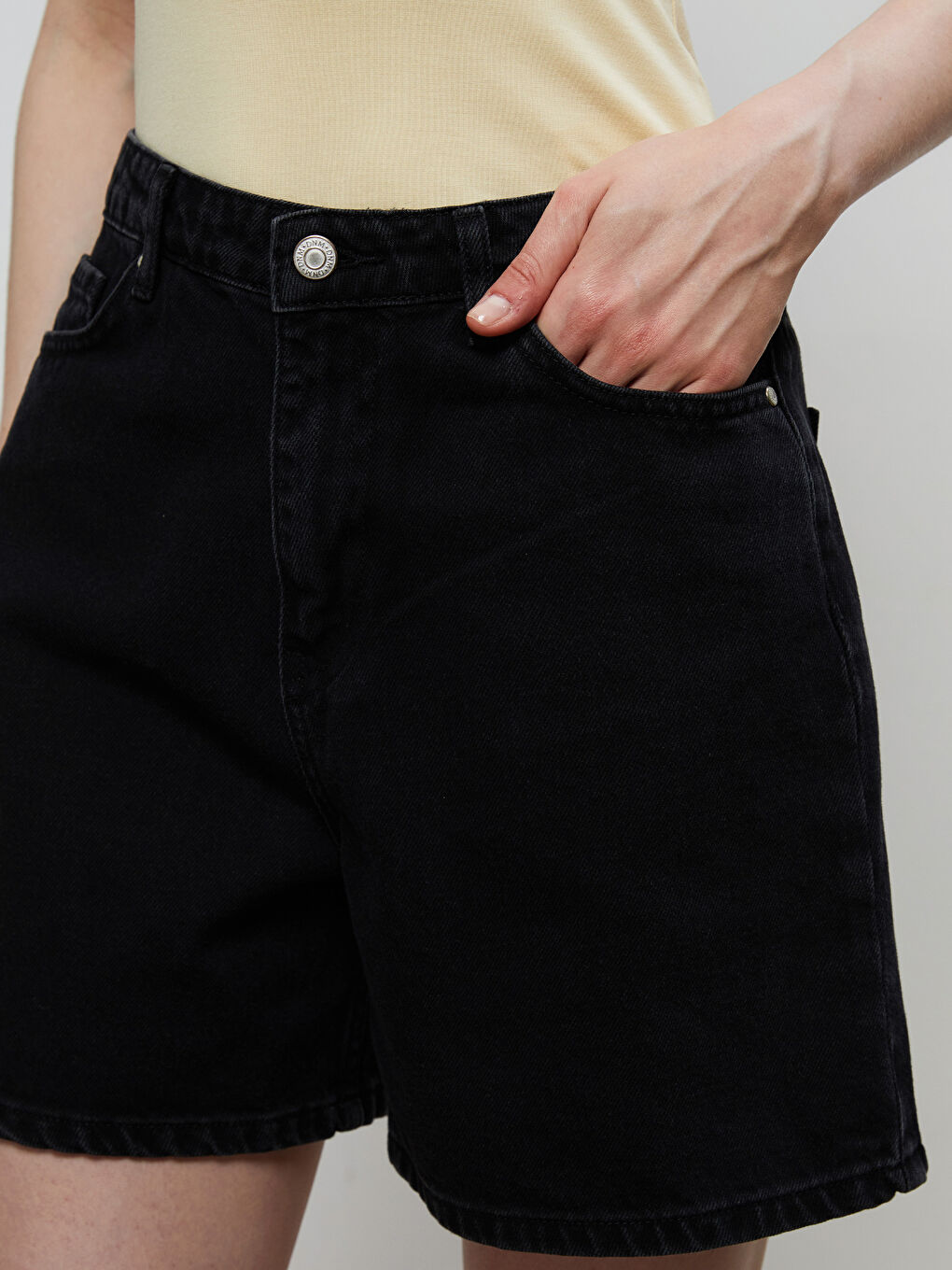Woman BLACK Denim Shorts -S5RM79Z8-CVL