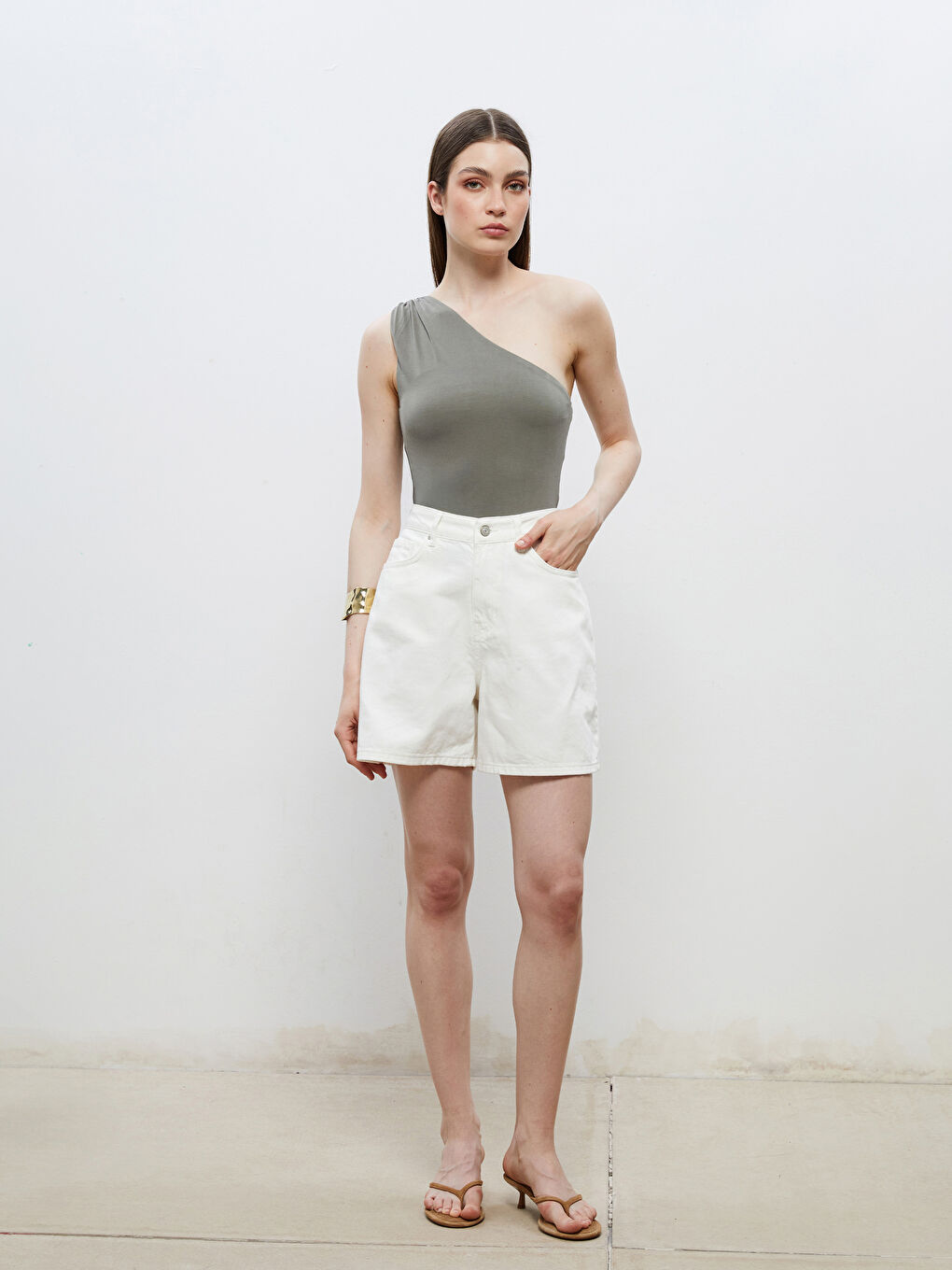 Soulife Woman WHITE Denim Shorts -S5RM79Z8-J5E