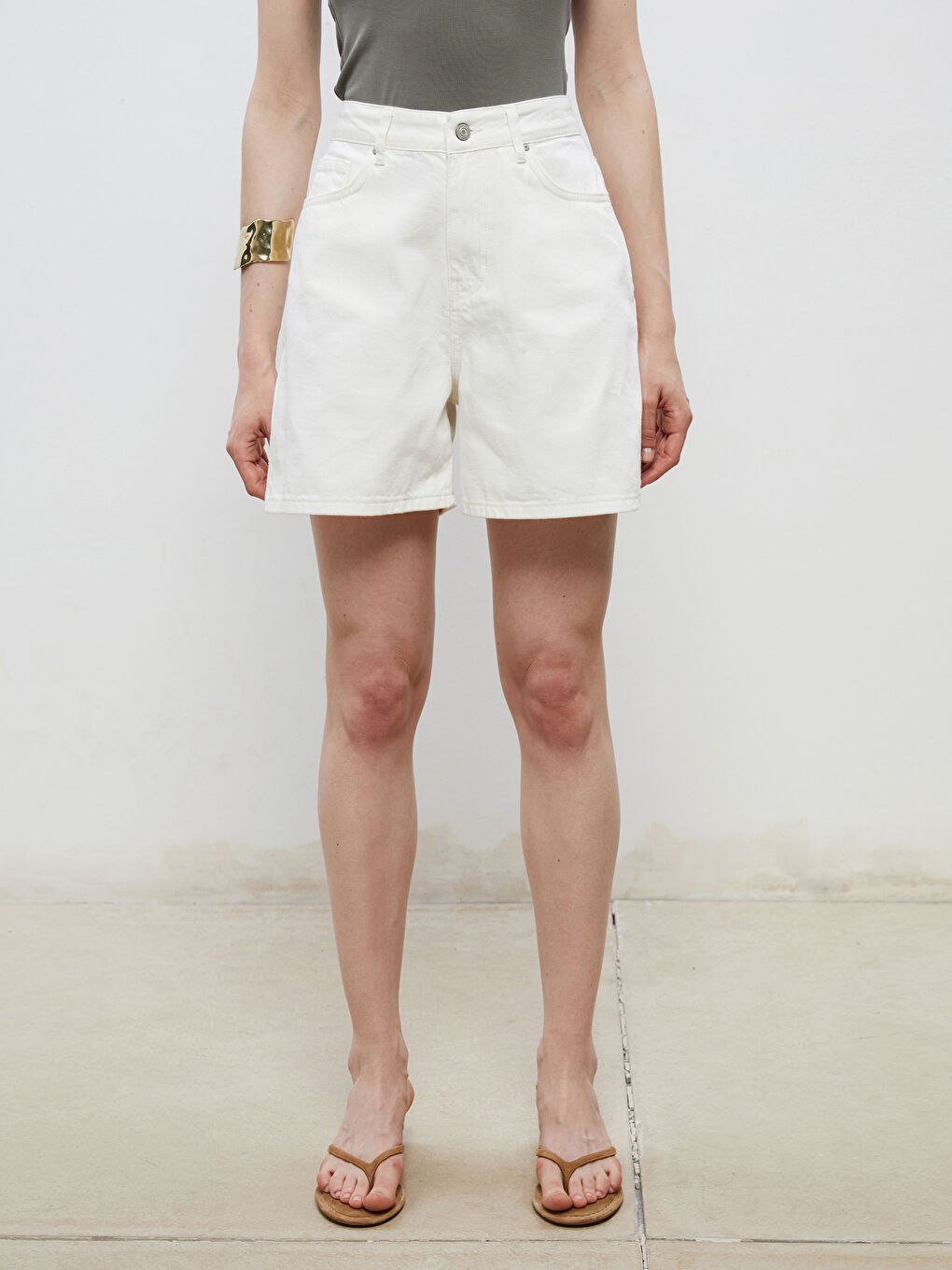 Soulife Woman WHITE Denim Shorts -S5RM79Z8-J5E