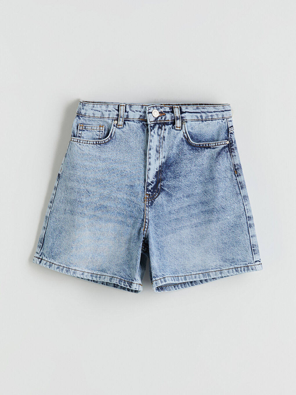 Mavi Loose Fit Kadın Jean Şort-4