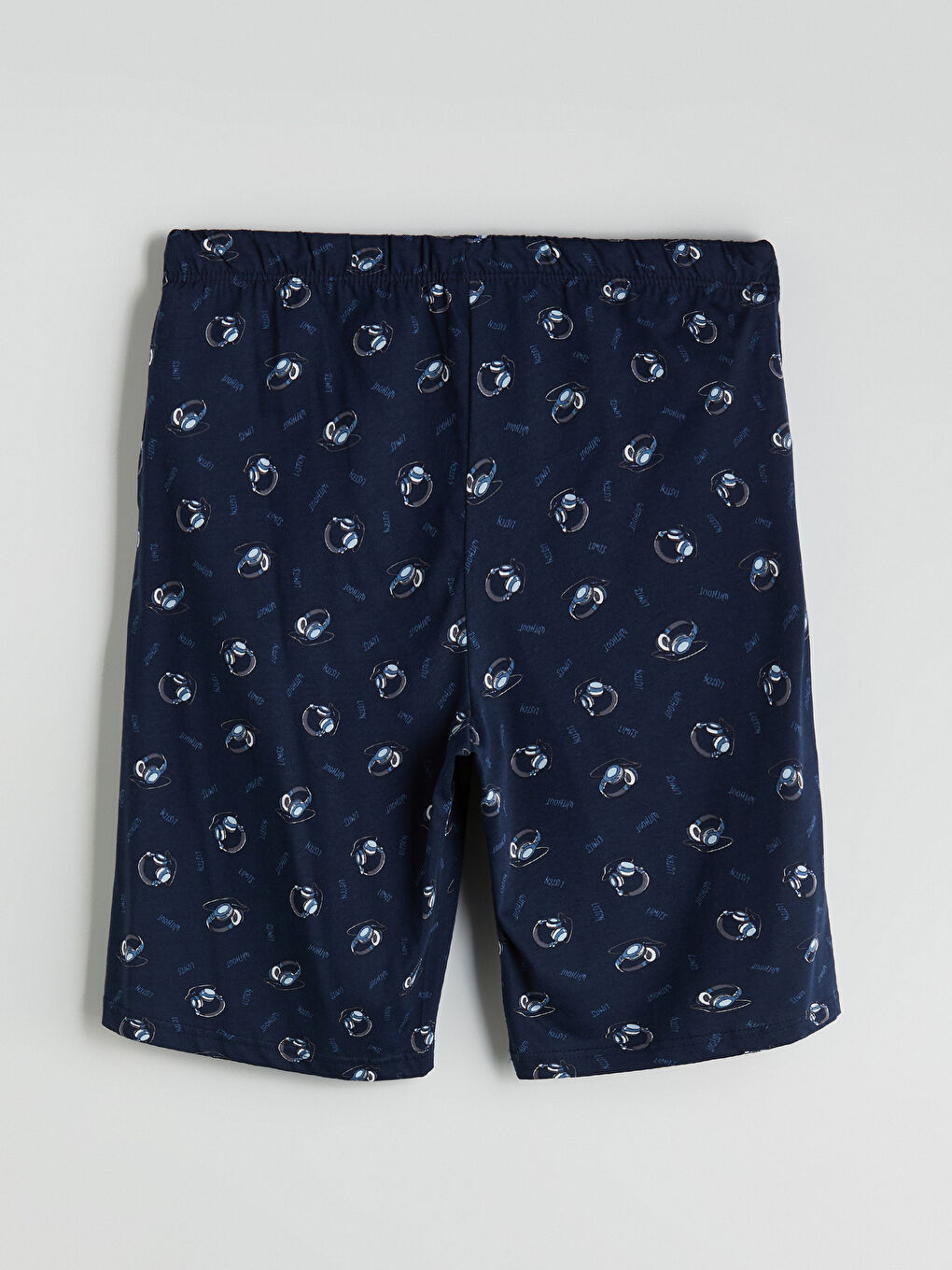 Lacivert Standart Kalıp Erkek Şortlu Pijama Takımı-8