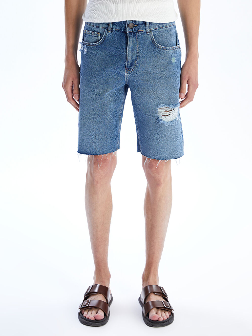 Standard Fit Men's Denim Shorts -S5RN06Z8-H45