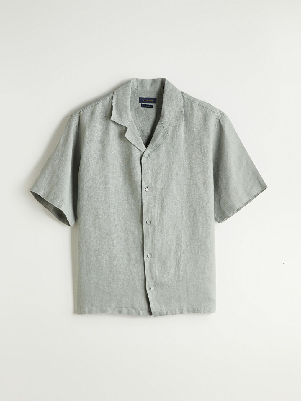 SOUTHBLUE Relaxed Fit Resort Collar Short Sleeve 100% Linen Men's Shirt -S5RN17Z8-ECF