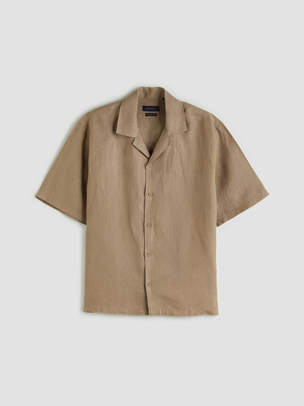 SOUTHBLUE Relaxed Fit Resort Collar Short Sleeve 100% Linen Men's Shirt -S5RN17Z8-GNL