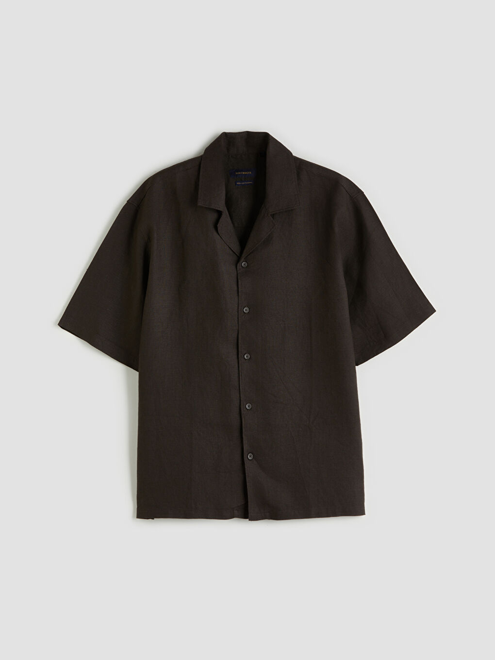 SOUTHBLUE Relaxed Fit Resort Collar Short Sleeve 100% Linen Men's Shirt -S5RN17Z8-HCJ
