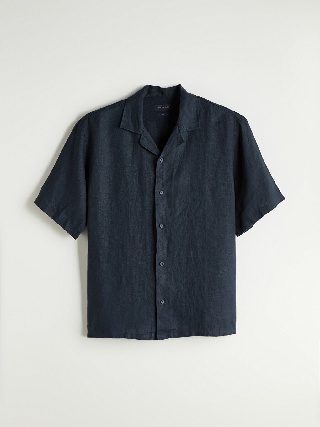 SOUTHBLUE Relaxed Fit Resort Collar Short Sleeve 100% Linen Men's Shirt -S5RN17Z8-YEF