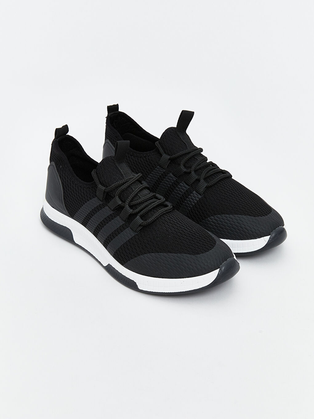 Siyah File Detaylı Bağcıklı Kadın Spor Ayakkabı