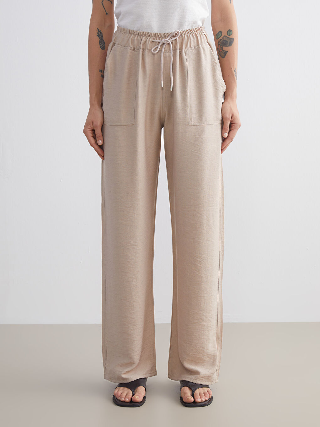 Elasticated Waist Women's Trousers-3