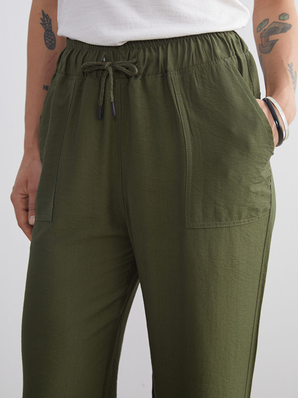 Elasticated Waist Women's Trousers-5