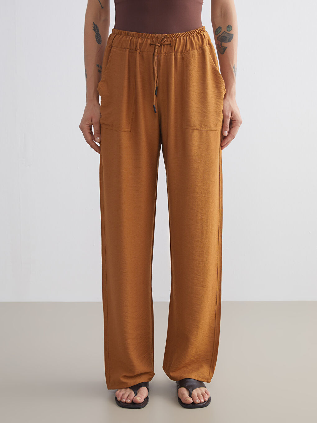 Elasticated Waist Women's Trousers-3