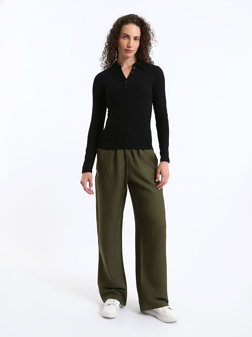 Elasticated Waist Women's Trousers-1