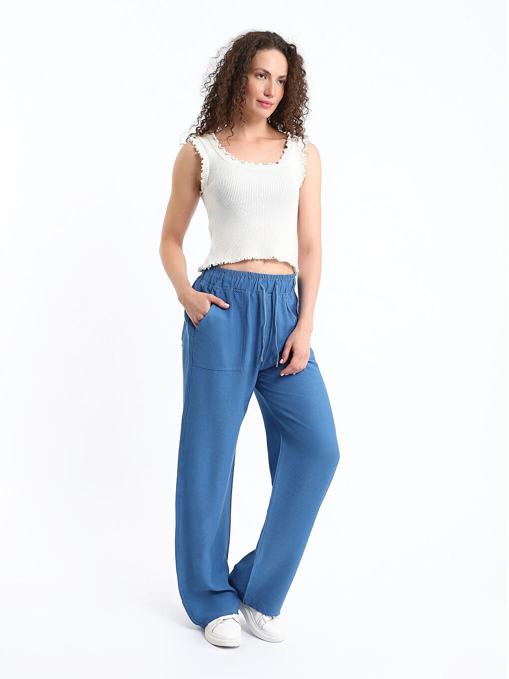 Elasticated Waist Women's Trousers-1