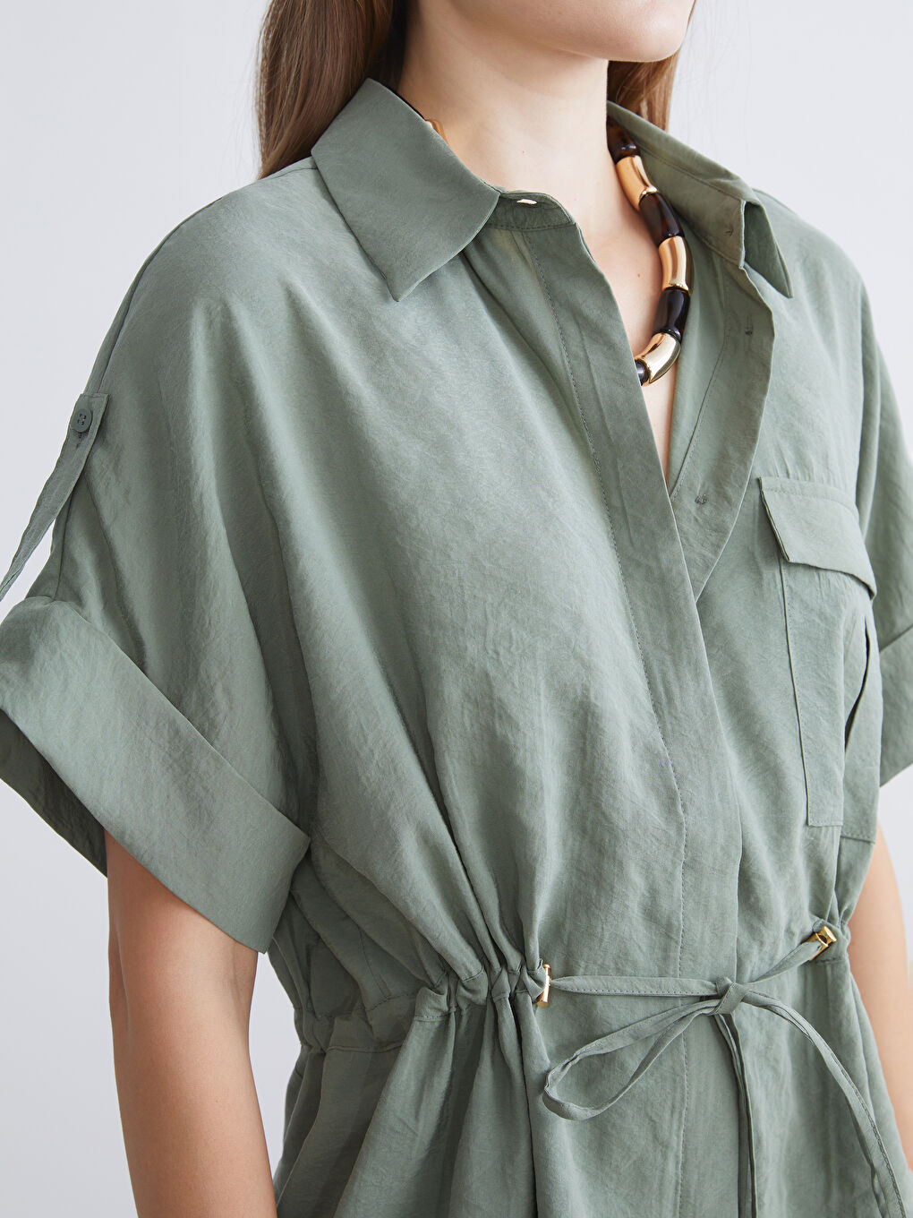 LCWAIKIKI Classic Modal Blend Oversize Women's Shirt -S5RN29Z8-8MS