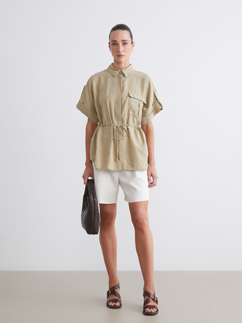 LCWAIKIKI Classic Oversize Modal Blend Women's Shirt -S5RN30Z8-1JW