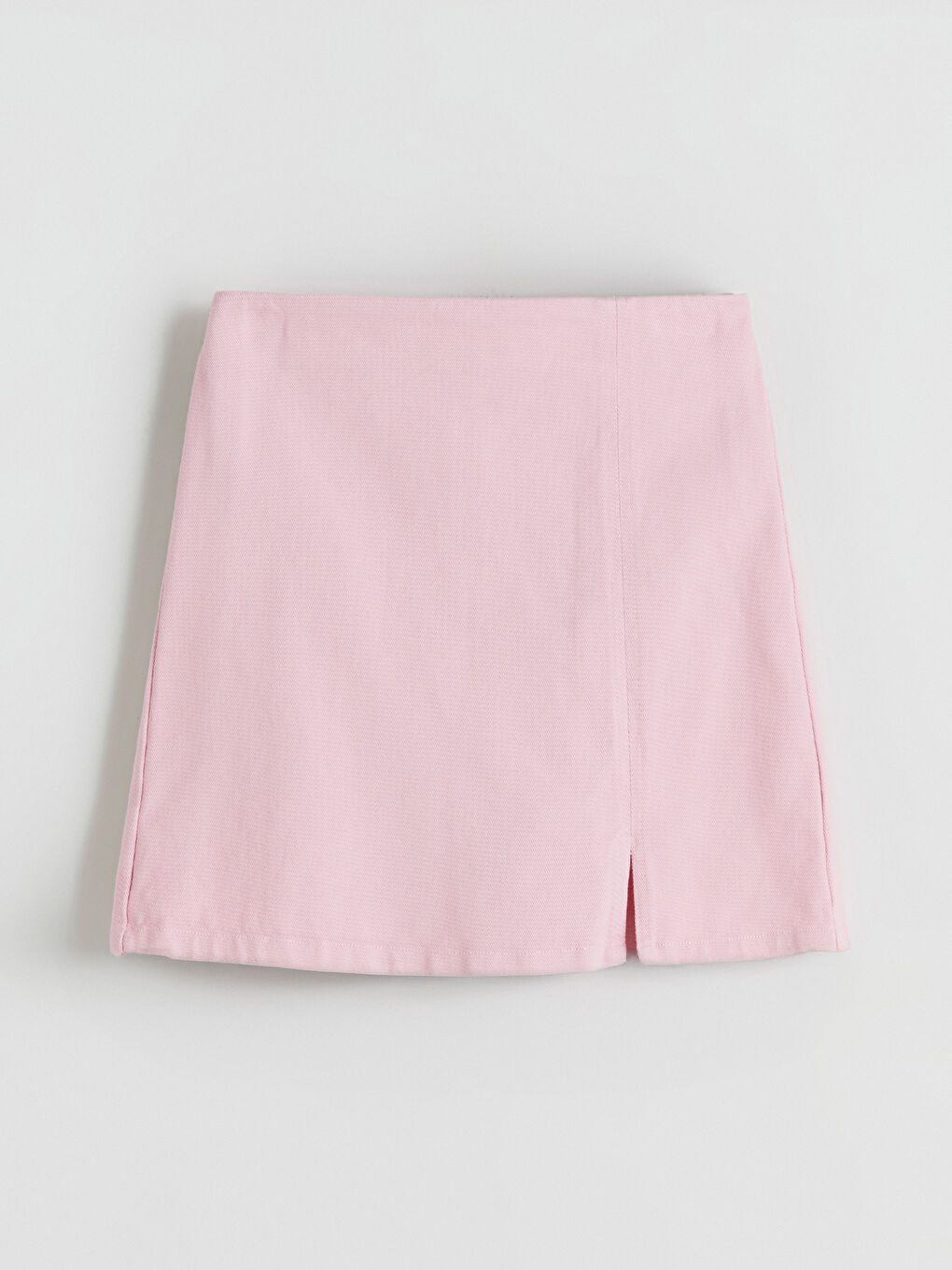 Pembe Beli Lastikli Kadın Jean Şort Etek-5