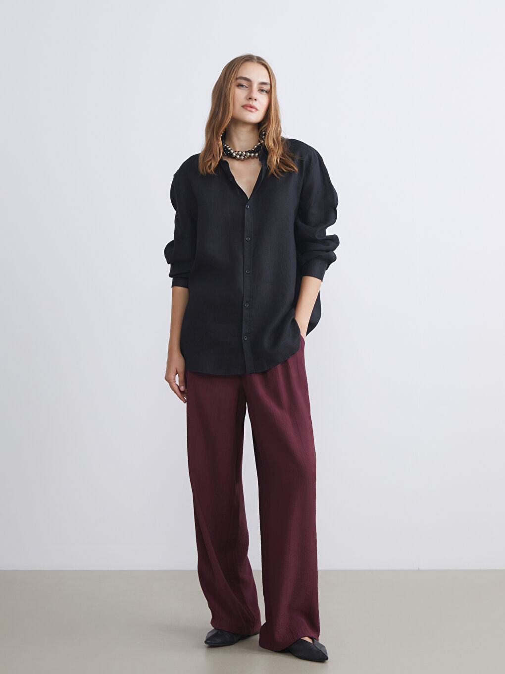 LCWAIKIKI Classic Elastic Waist Wide Leg Women's Trousers -S5RN40Z8-HQT