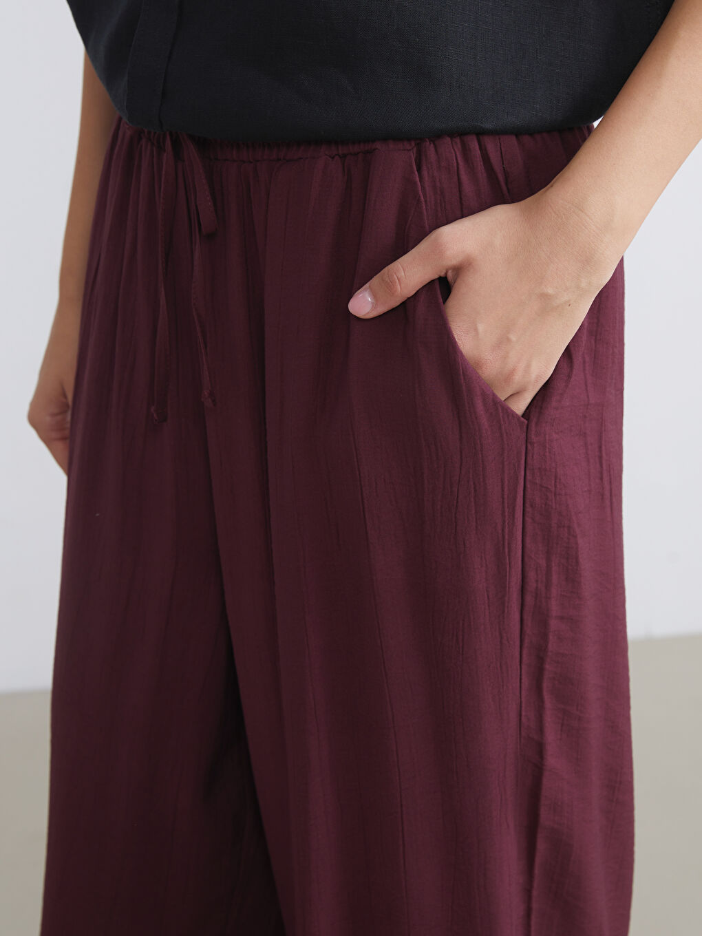 LCWAIKIKI Classic Elastic Waist Wide Leg Women's Trousers -S5RN40Z8-HQT