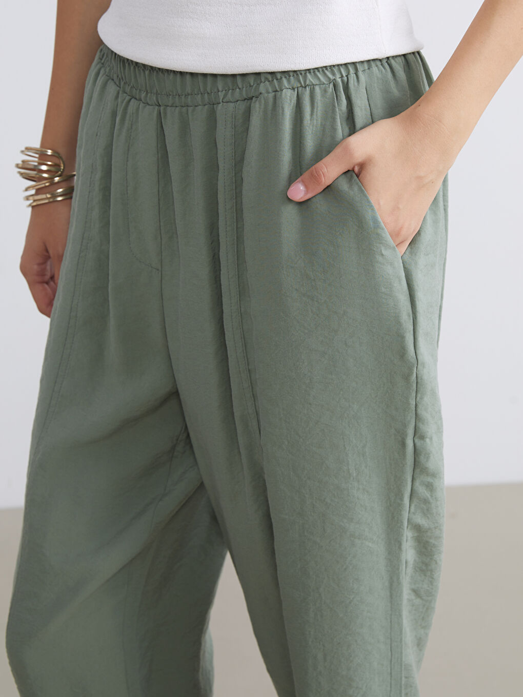 Elasticated Waist Modal Blend Women's Trousers-2