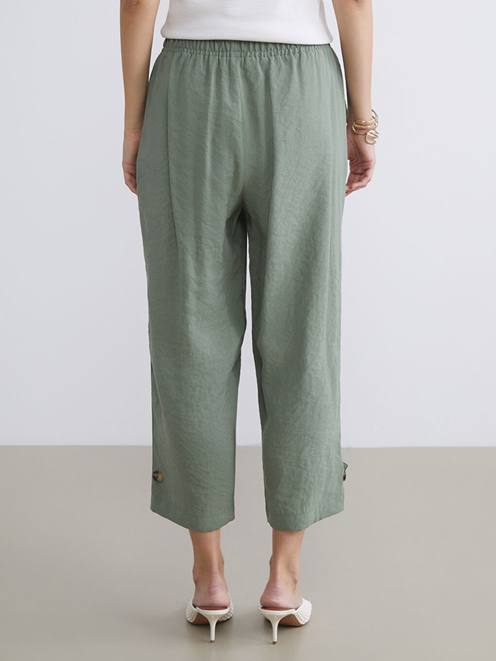 Elasticated Waist Modal Blend Women's Trousers-3