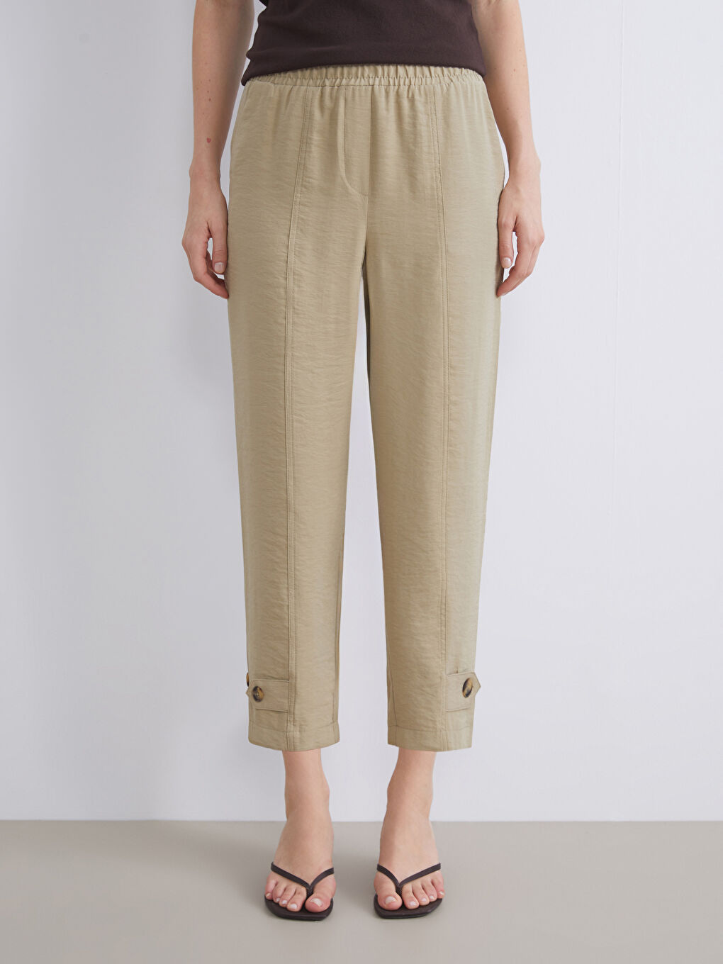 LCWAIKIKI Classic Elasticated Waist Modal Blend Women's Trousers -S5RN42Z8-GVP
