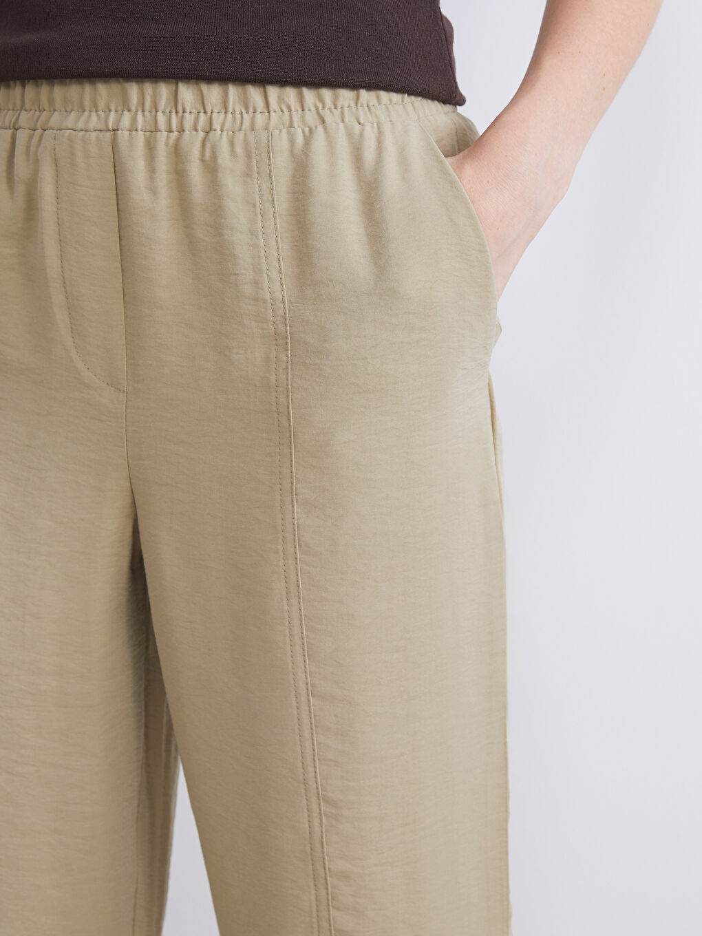 LCWAIKIKI Classic Elasticated Waist Modal Blend Women's Trousers -S5RN42Z8-GVP