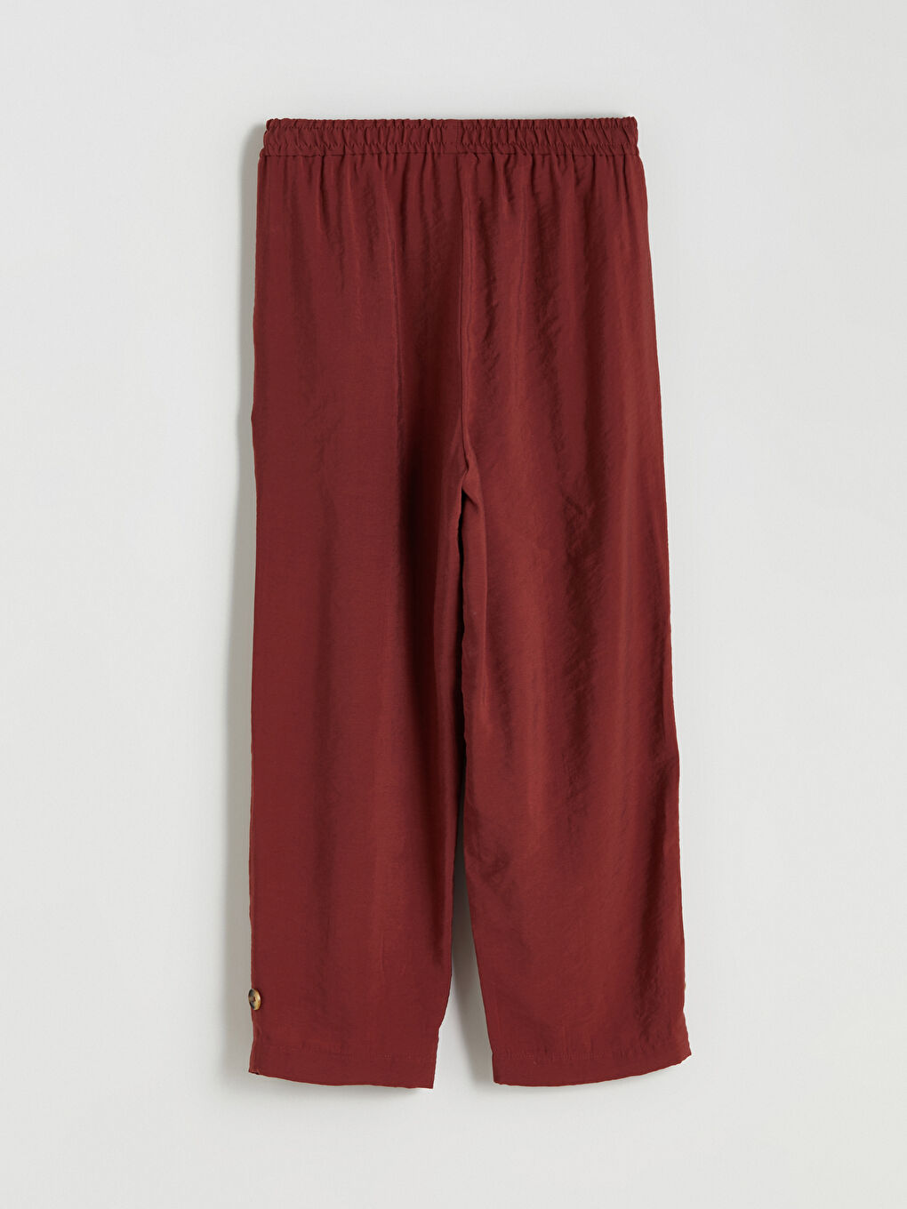 Kırmızı Beli Lastikli Modal Karışımlı Kadın Pantolon-3