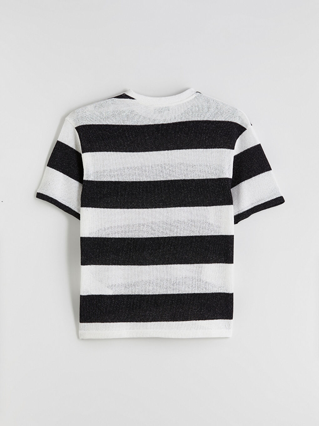 Lacivert Bisiklet Yaka Çizgili Erkek Tişört-5