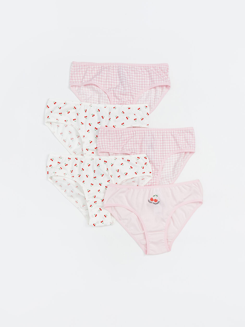 Pembe Baskılı Kız Çocuk Külot 5'li
