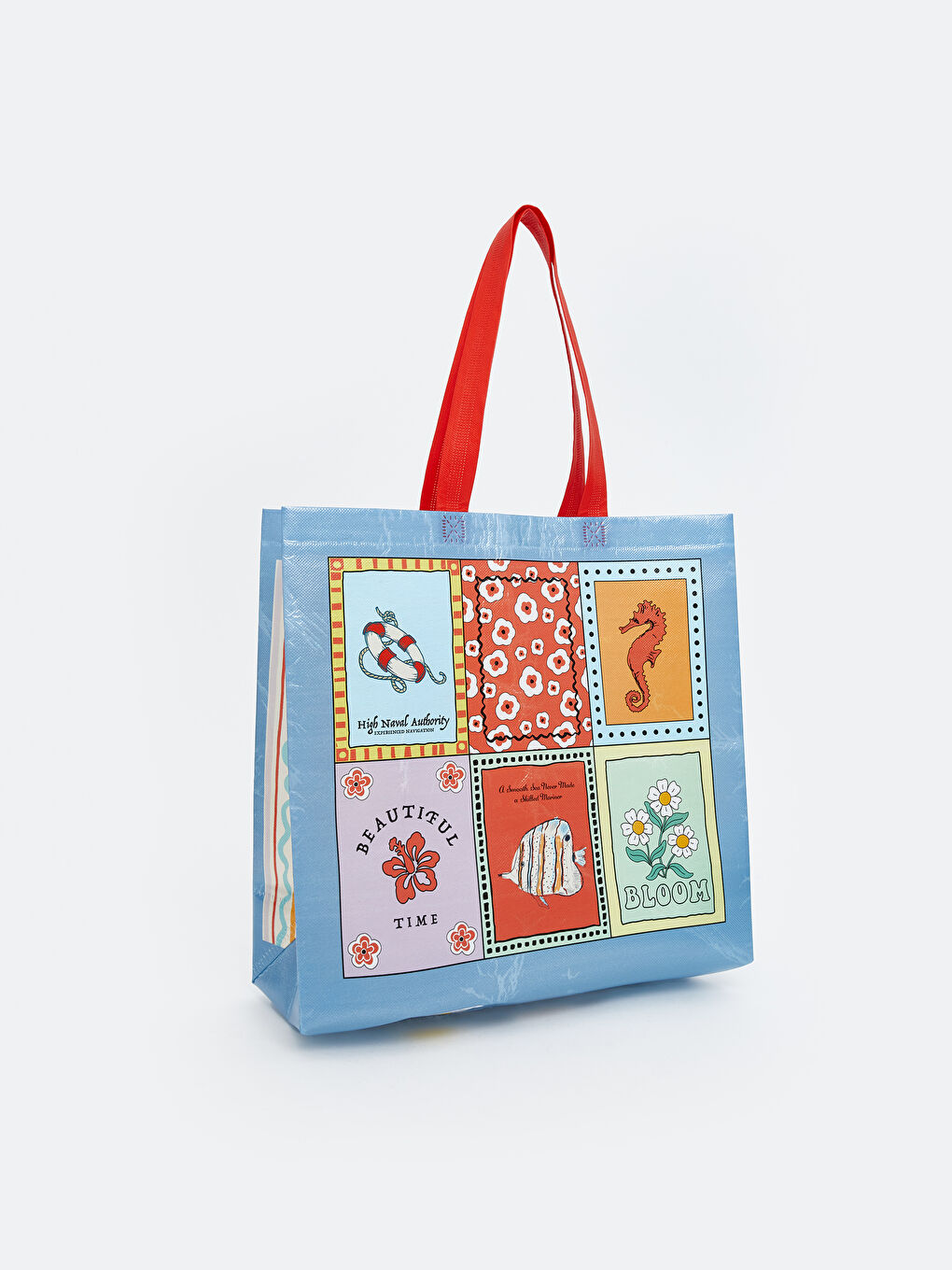 Karışık Baskılı Kadın Alışveriş Çantası-1