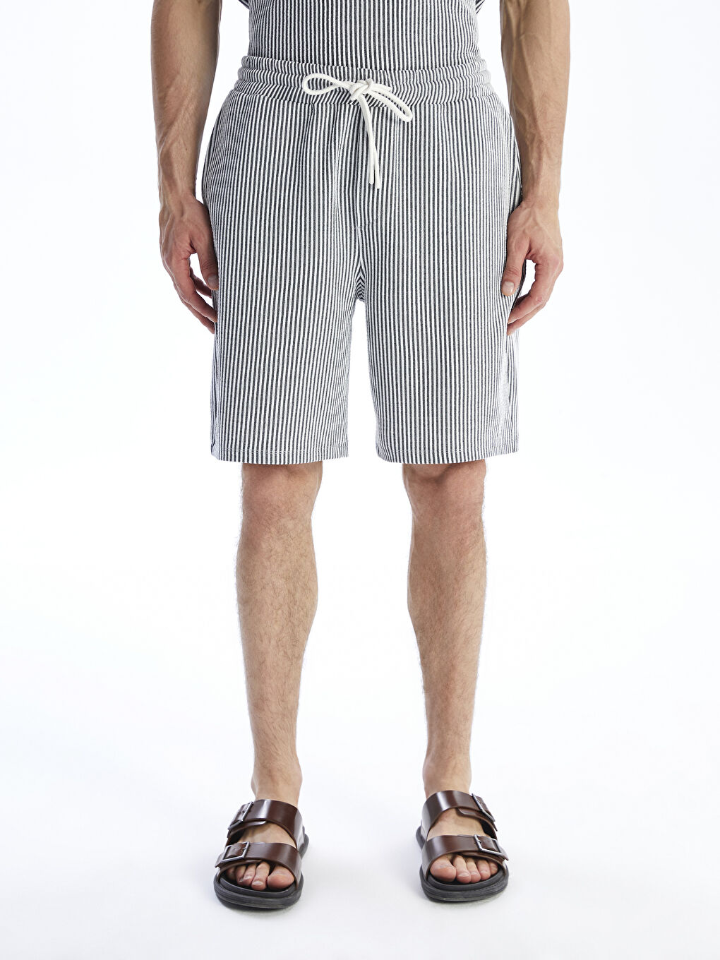 LCW Vision Standard Fit Striped Men's Shorts -S5RO07Z8-LEG