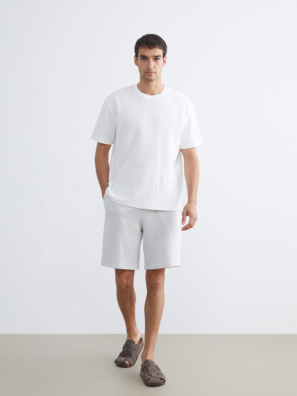 LCW Vision Standard Fit Striped Men's Shorts -S5RO07Z8-LFX