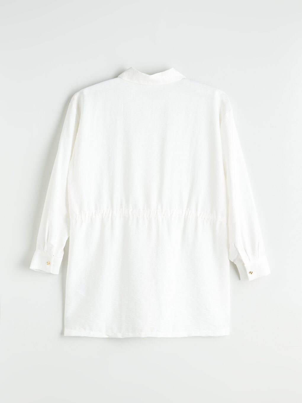 Ekru Bağcıklı Kadın Gömlek Tunik-5